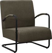 vidaXL Fauteuil stof donkergrijs