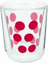 espressoglas Dot Dot dubbelwandig 75 ml glas rood