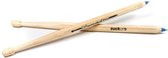 balpen drumstick 22 cm hout naturel/blauw 2 stuks