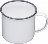 mok Living Nostalgia 550 ml emaille wit/grijs