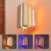 Cindaim Lonchan - houten wandlampen hout LED muur - 10W - schonen lamp - moderne en korte eetkamer woonkamer hotel corridor lampen verlichting - Nordic creativiteit - kubus verlich