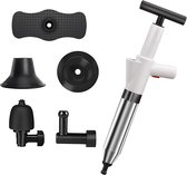 Afvoerontstopper Wit - 4 In 1 - Multifunctioneel - WC Ontstopper - Gootsteen Ontstopper - Afvoer - Toilet - Douche - RVS - Barometer