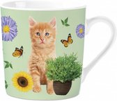 mok Tabby Kitten 240 ml porselein wit