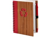 notitieboek 16 x 12 cm karton rood/bruin 2-delig