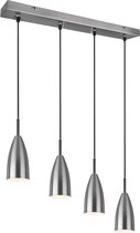 LED Hanglamp - Hangverlichting - Trion Farona - E14 Fitting - 4-lichts - Rond - Mat Nikkel - Aluminium - BSE