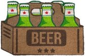 deurmat Beer 70 x 40 cm kokosvezel/PVC bruin/groen