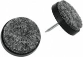 viltdoppen rond 2,5 cm zwart/grijs 8 stuks