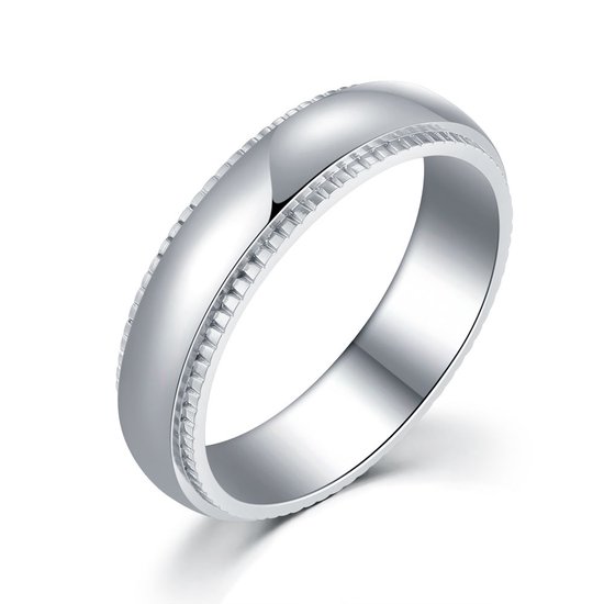 Onbepaald Ring in edelstaal, 5 mm, gestreept 54