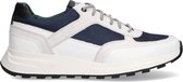 McGregor Heren Sneakers - Wit Blauw - Lage Sneakers - Leer - Veters