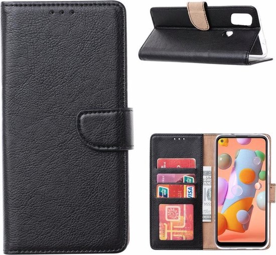 LuxeBass Hoesje geschikt voor Huawei P Smart (2019) - Bookcase Zwart - portemonnee hoesje - telefoonhoes - gsm hoes - telefoonhoesjes