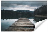 Fotobehang - Houten pier over meer , premium print, inclusief behanglijm