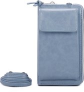 Ines Delaure zip-arround portemonnee met telefoonvak bleu ciel