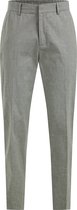 WE Fashion Heren regular fit pantalon van linnenmix met dessin