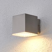 Lindby - LED wandlamp buiten - 1licht - roestvrij staal - H: 9 cm - roestvrij staal - Inclusief lichtbron