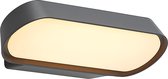 Lucande - LED wandlamp buiten - 1licht - aluminium, polycarbonaat - H: 6.9 cm - antraciet, wit - Inclusief lichtbron
