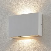 Lucande - LED wandlamp buiten - 2 lichts - drukgegoten aluminium, glas - H: 11.5 cm - wit - Inclusief lichtbronnen