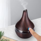 Aroma Diffuser 300 ml – Ultrasone Luchtbevochtiger – Vernevelaar met one-touch knop – Verdamper met 7 kleuren LED- verlichting - Diffuser met anti-lekkage bij omvallen – Donker hou