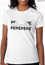 PEPEPEPE dames shirt – Maat M - Wit - Korte mouwen - Ronde hals - Regular Fit - Grappige teksten - Quotes - Kwoots - Humor - Tekst shirt - Cadeau - TikTok - Laat ze maar praten