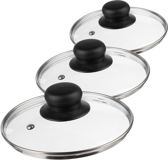 Tefal INGENIO Lot de 3 Couvercles Verre et Silicone 16/18/20 cm