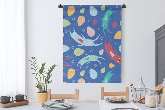 Tapisserie - Tapisserie - Lapins - Pastel - Arc-en-ciel - Motifs - 90x120 cm - Tapisserie