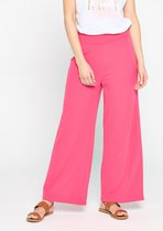 LOLALIZA Wijde broek met elastiek - Fuchsia - Maat 44