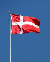 Deense Vlag - Denemarken Vlag - 90x150cm - Denmark Flag - Originele Kleuren - Sterke Kwaliteit Incl Bevestigingsringen - Hoogmoed Vlaggen