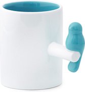 mok 300 ml 10 x 13 cm keramiek wit/blauw