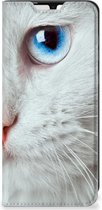 Bookcover Geschikt voor Samsung Galaxy A33 5G Smart Case Witte Kat