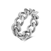 Twice As Nice Ring in edelstaal, gourmet ketting, 6 mm  56