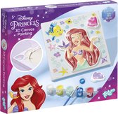 Disney Princess Totum knutselset - 3D canvas prinses schilderijtje maken met Ariel gips en canvas - incl. 6 kleuren verf home deco knutselen - cadeautip