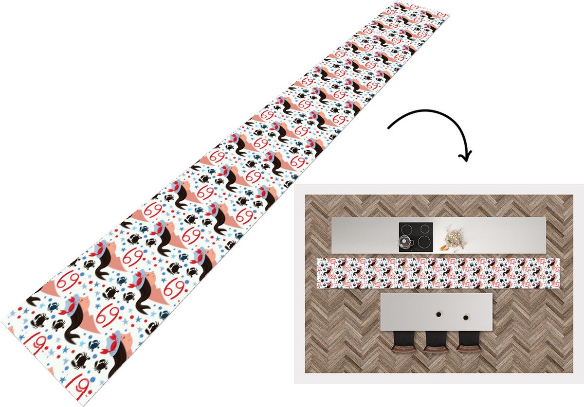 KitchenYeah Keukenloper - Keukenmat - Zodiac - Kreeft - Patroon - Keuken vloerkleed multicolor, foto 2