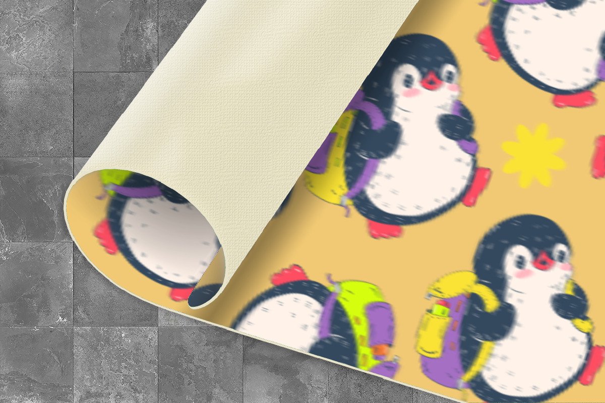KitchenYeah Keukenloper - Keukenmat - Rugzak - Pinguïn - Patronen - 360x60 cm - Keuken vloerkleed Multicolor