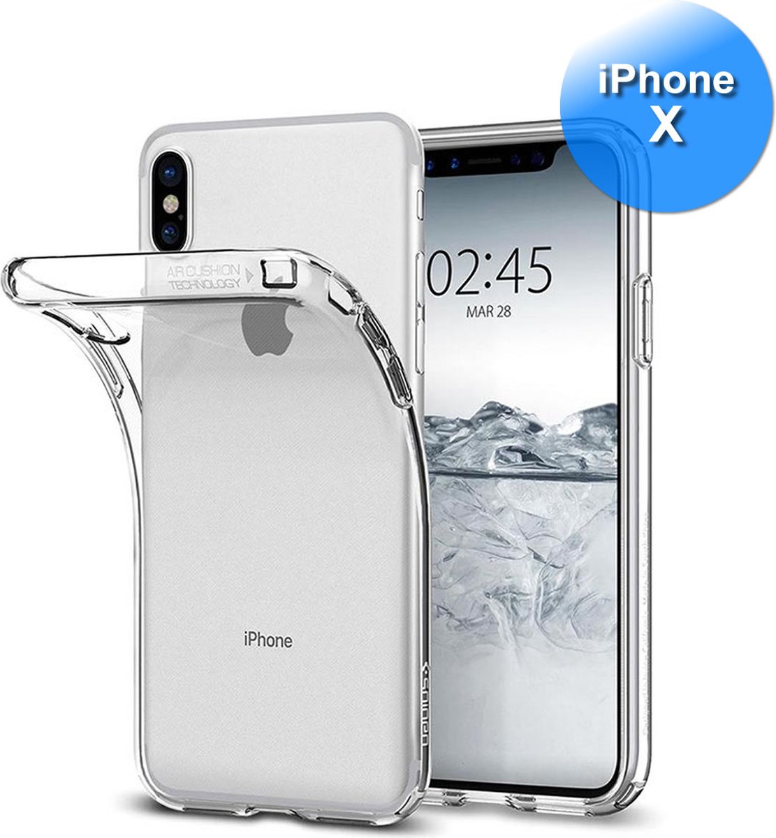 Hoesje geschikt voor iPhone X/10 - 5.8 inch - Transparant Siliconen - Back Cover - Transparant