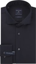 Profuomo - Twill Overhemd Sleeve 7 Navy - Maat 41 - Slim-fit