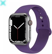 MY PROTECT - Siliconen Bandje Geschikt Voor Apple Watch 42mm - 44mm - 45mm - 49mm - Sportbandje Maat S/M - Lila