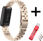 Fitbit Luxe bandje staal champagne goud + toolkit