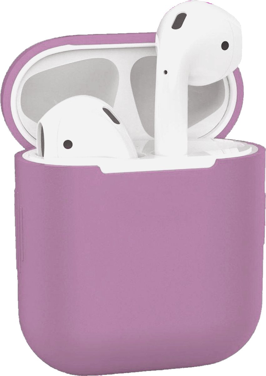 Hoesje voor Apple AirPods 1 en 2 - Lavendel - Hoesje Siliconen Case Cover Bescherming