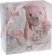 babydeken en knuffel junior 80 x 110 cm roze