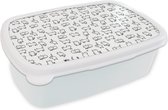 Lunch box Wit - Lunch box - Boîte à pain - Meiden - Chat - Motifs - Fille - Kids - Enfants - 18x12x6 cm - Adultes