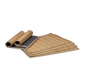 Set de table relaxdays 6 pièces, tapis de table en bambou rectangulaire de différentes couleurs Naturel