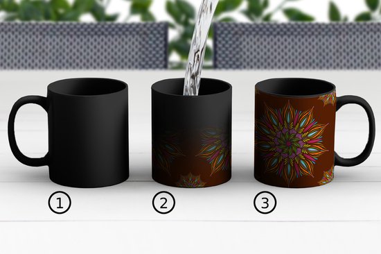 Mug Magique - Photo sur Mugs Chauffants - Mug à Café - Mandala - Design - Bohème - Mug Magic - Tasse - 350 ML - Mug à Thé