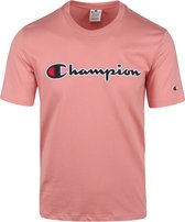 Champion - T-Shirt Script Logo Roze - Heren - Maat XL - Regular-fit