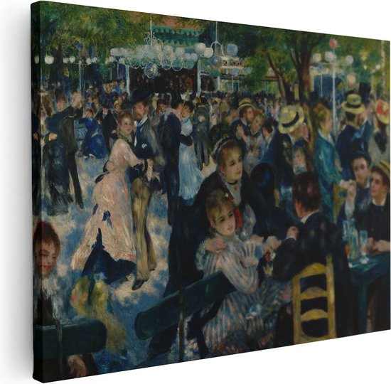 Artaza Canvas Schilderij Bal de Moulin de la Galette - Pierre-Auguste Renoir - 40x30 - Klein - Poster Foto op Canvas - Canvas Print
