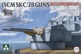 1:35 Takom 2147 15CMSK C/28 Guns Battle Ship Bismarck Bb II/Stb II Turret Plastic Modelbouwpakket