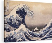 Artaza Canvas Schilderij De Grote Golf van Kanagawa - Katsushika Hokusai - 120x80 - Groot - Kunst - Wanddecoratie Woonkamer