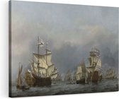Artaza Canvas Schilderij De Overgave van de Royal Prince - Willem van de Velde - 120x80 - Groot - Kunst - Wanddecoratie Woonkamer