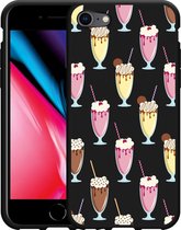 iPhone SE 2020 Hoesje Zwart Milkshakes - Designed by Cazy
