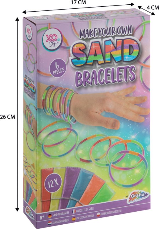 Grafix Zandarmbandjes Maken Meisjes - Armbandjes maken met zand - Knutselen meisjes - Zandarmbandjes Knutselen - Sieraden maken kinderen - 6+ jaar - Grafix