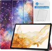 Tablet hoes & 2-Pack Screenprotector geschikt voor Samsung Galaxy Tab S8 Plus - 12.4 Inch - Auto Wake/Sleep functie - Galaxy