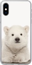 Geschikt voor iPhone X hoesje - IJsbeer - Dieren - Kinderen - Wit - Jongens - Meisjes - Siliconen Telefoonhoesje